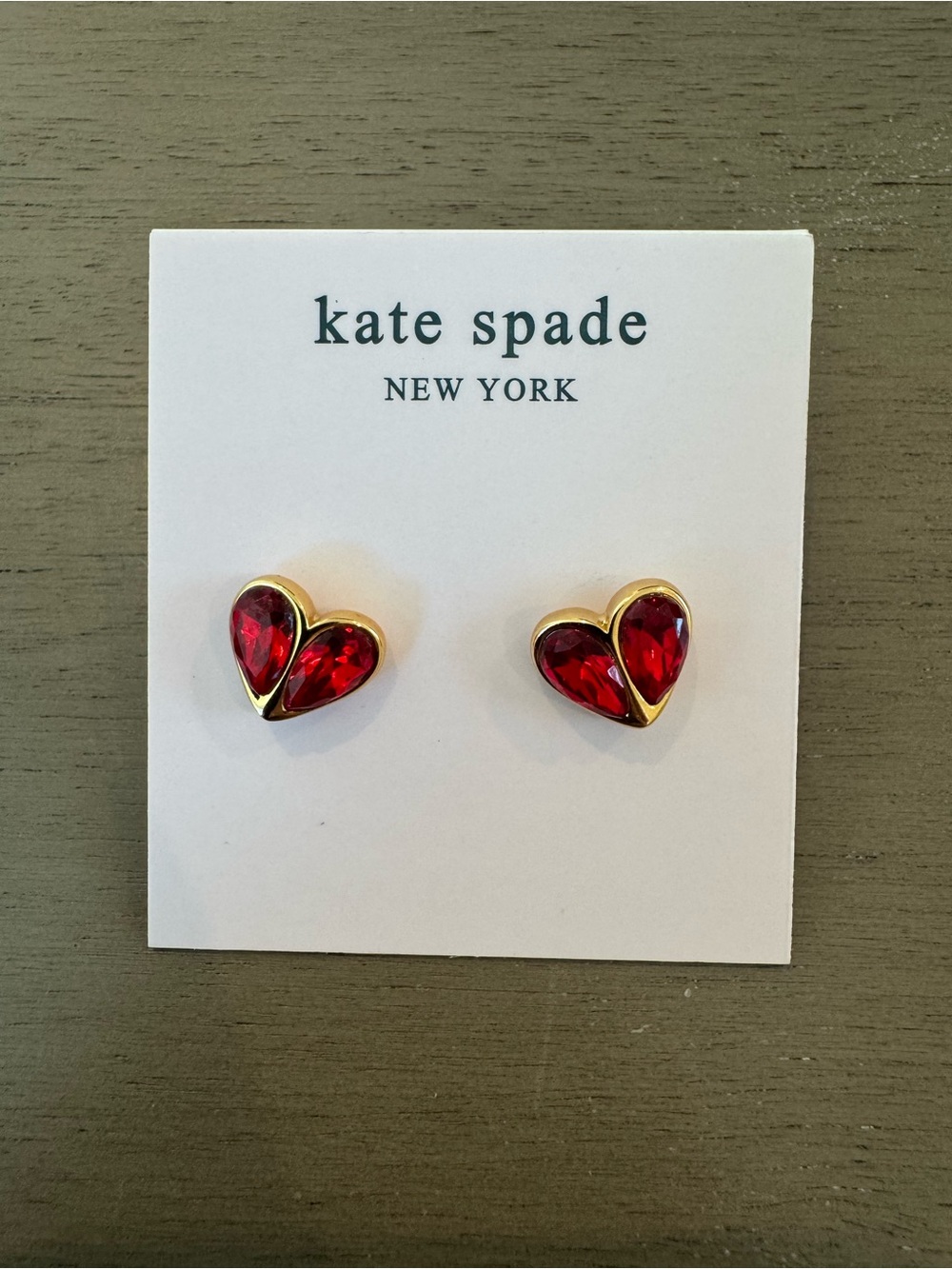 kate spade Gold and Silver Heart & Owl Stud Earring Trio with Red Heart Accent - Picture 2 of 6